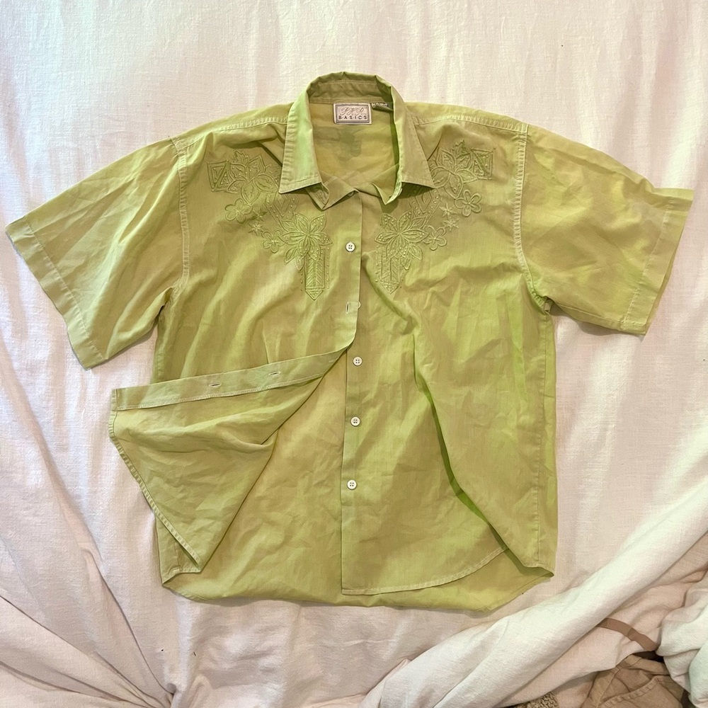 VINTAGE western embroidered button down